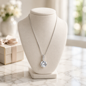 <span class=keywords><strong>S</strong></span>-N754 S925 <span class=keywords><strong>Sterling</strong></span> Zilver Zirkoon hangerketting voor dames, ronde briljant geslepen heldere steen, minimalistische Ins-stijl collierketting - Product Image 3