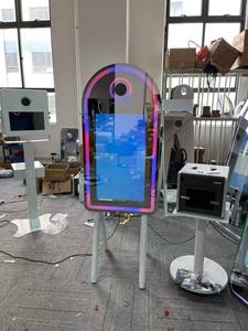 45/32 дюймов круглый красный светодиодный ковер волшебное зеркало фотобудка и фотобудка совместим с камерами видеобудка - Product Image 6