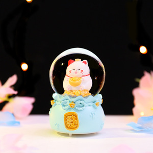 ลูกบอลคริสตัลการ์ตูนมินิแบบใหม่ขายส่ง, ของตกแต่งไฟกลางคืน 3 มิติเรืองแสง, ถุงนำโชค, ของขวัญสำหรับสาวๆ แมเนกิเนโกะ ขายตรง - Product Image 5