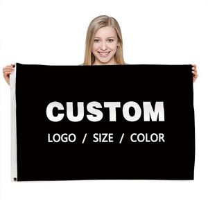 Factory Wholesale Premium Fabric Any Logo Any Design Any Size Black Custom <b>Flags</b> Banners - Product Image 6
