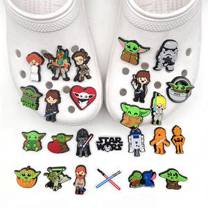 HY Wholesale 25 Pieces 1 Set Anime Cartoon Yoda Elf <strong>War</strong> <strong>Stars</strong> Clog Shoe <strong>Charms</strong> Classic Movie Shoes Decoration for Boys Girls - Product Image 3