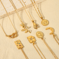 Collier en acier inoxydable plaqué or PVD 18K Collier pendentif romantique en résine Prtrait