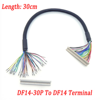 كابل توصيل LVDS من المصنع مباشرة DF14 1.25 مم 30 سن إلى طرف DF14 بطول 300 مم لشاشات LCD الصناعية