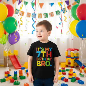 T-shirt en blocs de construction pour garçons de 7 ans, cadeau d'anniversaire - Product Image 3