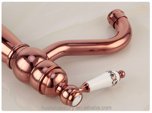 Torneira de agua de baño de lavado moderno para grifo alto, grifo mezclador de lavabo de oro rosa dorado - Product Image 4