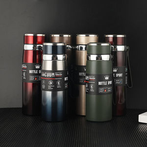 Classic Black Cycling Bottles <strong>Gym</strong> <strong>Keg</strong> 1000ml Sports Water Bottle Insulated Vakum Flask Stainless Steel Travel Tumbler With Rope - Product Image 1