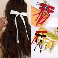 Populaire gland ruban arc épingle à cheveux cravate pince à cheveux pour les femmes doux mignon bec de canard pince fête cheveux accessoire