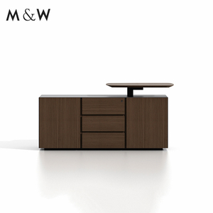Mesa de oficina ejecutiva moderna M & W, <span class=keywords><strong>pintura</strong></span> de <span class=keywords><strong>chapa</strong></span> en forma de L, escritorio de gerente Boss CEO, estilo de Panel de madera - Product Image 3