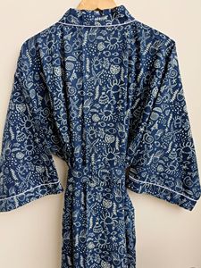 Peignoirs Kimono en coton léger pour femmes Peignoir en tricot court Longueur au genou Blanc Hôtel Spa Vêtements de nuit Été Fourniture en gros - Product Image 4