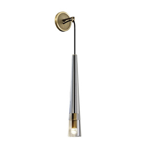 Lámpara de Pared LED de Diseño Creativo Postmoderno Nórdico de Lujo para Sala de Exposiciones, Cuerpo de Cobre, Cristal, Diseño Minimalista para Entrada - Product Image 1