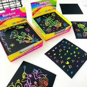 100 cartes à gratter magiques pour enfants, jouet artistique, artisanat, tableau de dessin DIY, notes artistiques colorées, matériau écologique - Product Image 5