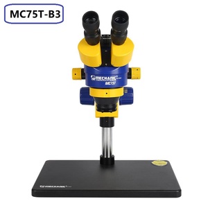 Microscope stéréoscopique trinoculaire industriel MECHANIC MC75T-B1/B3 HD électronique grossissant 7-45X avec zoom continu et plateforme d'observation - Product Image 1
