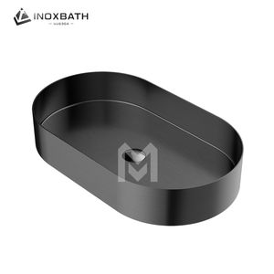 Lavabo de Baño Artístico de Acero Inoxidable 304, Lavabo de Sobremesa con Acabado Cepillado - Product Image 2