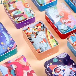 Set di 60 Giochi Educativi in Scatola di Ferro per Bambini, Puzzle in Legno Montessori con Cartoni Animati - Product Image 6