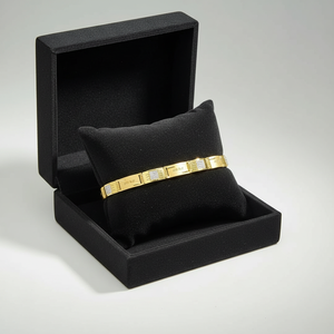 Elegante Brazalete de Oro de 22K para Hombre, Joyería Tradicional Moderna, Clásico Brazalete de Oro con Eslabones con Corte de Diamante, Acabado Premium - Product Image 3