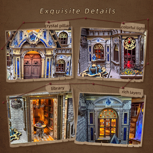 ปริศนาไม้ 3 มิติ สถาบันเวทมนตร์ พร้อมไฟ LED - ชุดประกอบเองขนาดเล็ก ของตกแต่งบ้าน ของขวัญสร้างสรรค์สำหรับผู้ใหญ่และวัยรุ่น - Product Image 2