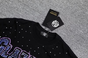 Abbigliamento di Marca di Lusso GLAZA <span class=keywords><strong>GOD</strong></span> per Uomo, Alta Qualità, Stampa con Lettere Viola, Manica Corta, Prezzo Basso, Vendita all'Ingrosso Personalizzata - Product Image 4