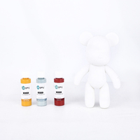Kit de peinture fluide pailletée pour bricolage Sculpture d'ours en brique Jouets Figures d'ours Peinture en verre blanc Peinture d'art Décoration en verre en vrac