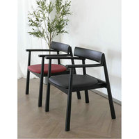 Chaise de salle à manger DISHI de style médiéval, vintage, en bois massif et cuir, pour la maison, le salon, les canapés, pour un usage en appartement
