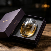 Flacon de parfum unique en forme d'œuf transparent de 100 ml, flacon pulvérisateur portable, flacon cosmétique de voyage avec boîte d'emballage