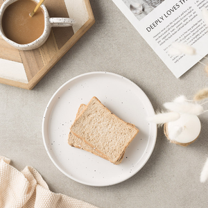 High Quality Splashed Ink Checkerboard Patterned Modern Stoneware Ceramic Kitchen <b>Plate</b> Eco-Friendly Dishwasher Safe Food Grade - Product Image 4