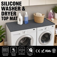 Tapis de protection en caoutchouc silicone pour lave-linge et sèche-linge, imperméable, lavable, antidérapant, anti-poussière