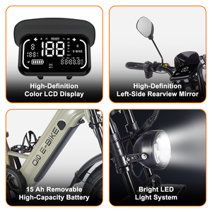 Vélo cargo <span class=keywords><strong>électrique</strong></span> OUXI Q10 US AU 7 vitesses, vélo de montagne <span class=keywords><strong>électrique</strong></span> avec batterie au lithium 1000W 48V, assistance au pédalage, pneus larges, système de frein à disque - Product Image 2