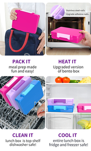 Lonchera Bento de Plástico Portátil, Duradera y de Gran Capacidad, <span class=keywords><strong>con</strong></span> Logotipo Personalizado, Apta para Alimentos, <span class=keywords><strong>con</strong></span> Tenedor y Cuchara - Product Image 5