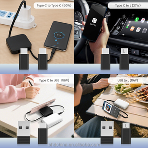 Boîte d'organisation de <span class=keywords><strong>câble</strong></span> rétractable à charge rapide 60W type-c à type-c Extension de 100cm, adaptateurs USB IP pour support de <span class=keywords><strong>téléphone</strong></span> - Product Image 5