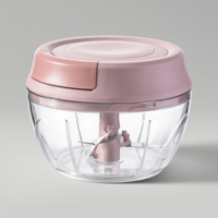 Machine manuelle de traitement des aliments avec logo personnalisé pour hacher les légumes broyeur d'ail à corde tiré à la main portable coupe-oignons