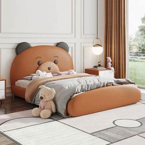 Cama Infantil de Madera Maciza, Diseño Unisex, Creativo, de Dibujos Animados, Tamaño Completo, Cómoda, Moderna, Minimalista, Muebles de Dormitorio para Niños - Product Image 1