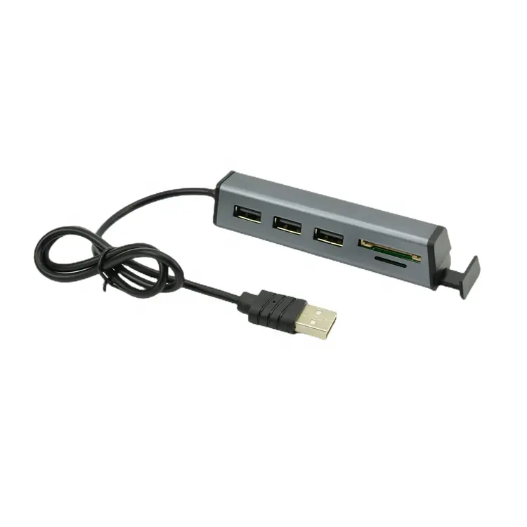 אלומיניום USB 2.0 SD TF כרטיס קורא 3 נמל HUB עם סוגר עבור Mac Pro מחשב נייד מחשב