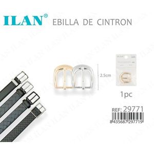Fibbia per cintura ILAN 2,5 cm in metallo argento e oro per cinture da uomo e da donna 1 pezzo - Product Image 3