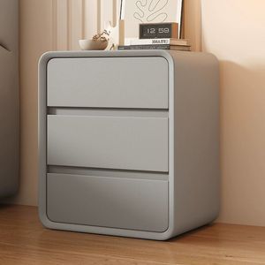 <span class=keywords><strong>Comodino</strong></span> <span class=keywords><strong>Moderno</strong></span> in Legno Massello Nero con Linee Semplici e Tre Cassetti - Product Image 4