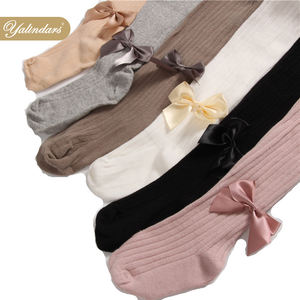 Medias de vestido de princesa de punto para niña, medias transpirables con lazo, venta al por mayor - Product Image 2