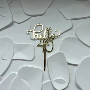Adorno acrílico dorado para Decoración de Pastel de postre de cumpleaños Hello 18 21 30 40 50 60 - Product Image 5