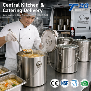 Contenedor Térmico de Acero Inoxidable para Alimentos, con Tapa con Cierre de 3 Pestillos, Antiderrames en Transporte - Product Image 2