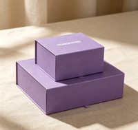 Boîte cadeau en carton rigide magnétique, écologique, faite à la main, avec logo personnalisé moderne et luxueux, pour bijoux de mariage et emballage cosmétique