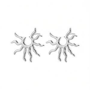 Pendientes Amy Amy Sun Stud de aleación chapada en plata, joyería de moda para mujer, regalo, diseño moderno PE3005 - Product Image 1