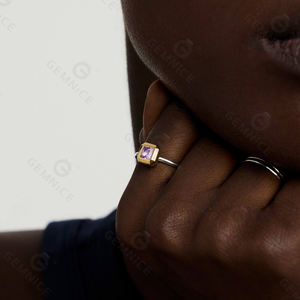 Gemnel 2025 Nuovi Anelli di Tendenza di Alta Qualità in Argento 925 Placcato Oro Bicolore con Zaffiro Blu per Donne - Product Image 5