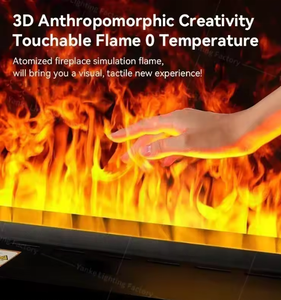 <span class=keywords><strong>Chimenea</strong></span> eléctrica interior 2025 Efecto de llama de vapor de agua 3D Estilo decorativo inoxidable Simulación de llamas de combustión LED - Product Image 2