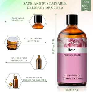 Difusor de aceites esenciales de Rosa natural puro de <span class=keywords><strong>lavanda</strong></span> de 100ML, difusor <span class=keywords><strong>humidificador</strong></span> de vainilla, clavo de olor a menta, árbol de té, Ylang, aceite aromático de limón - Product Image 3