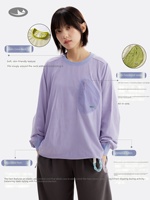 T-shirt unisexe à manches longues coupe ample printemps-automne, anti-humidité, blocs de couleur, poche, ourlet ajustable, haut pour homme pour activités de plein air – Grande Vente