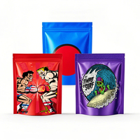 Pochette debout avec logo personnalisé imprimé 3.5g 8e prise Sacs en mylar comestibles 1 gramme de bonbons floraux Cali Packs Sac en mylar exotique anti-odeur