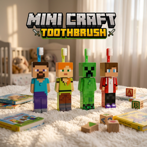 Cepillo de Dientes con Diseño de Minecraft, Figura de Personaje Pixelado, Juguete Coleccionable para Niños, Decoración para Baño - Product Image 4