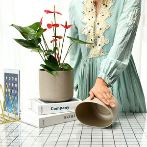 2024 fabricant en gros décoratif fantaisie luxe grands pots de fleurs d'intérieur en plastique - Product Image 2