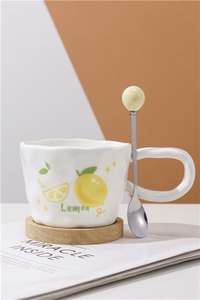 Hot Sale Fruits Strawberry Printing 400Ml Personalised Porcelain Mug <b>Ceramic</b> Milk Mugs Breakfast <b>Cups</b> for Kid - Product Image 2