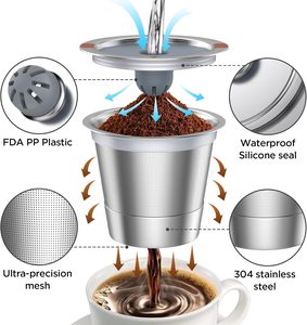 Filtros de taza K de acero inoxidable universales, cafeteras K-cup recargables ecológicas reutilizables-Cerveceros - Product Image 4
