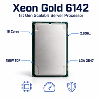 Processeur de serveur LGA3647 Gold 6142 16 cœurs 2,6 GHz 3,7 GHz Turbo 22 Mo 150 W TDP pour centre de données