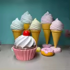 Estatuilla de fibra de vidrio molde de helado accesorios de modelo/estatua de helado de modelo/Decoración de tienda de cono de helado de fibra de vidrio gigante - Product Image 6